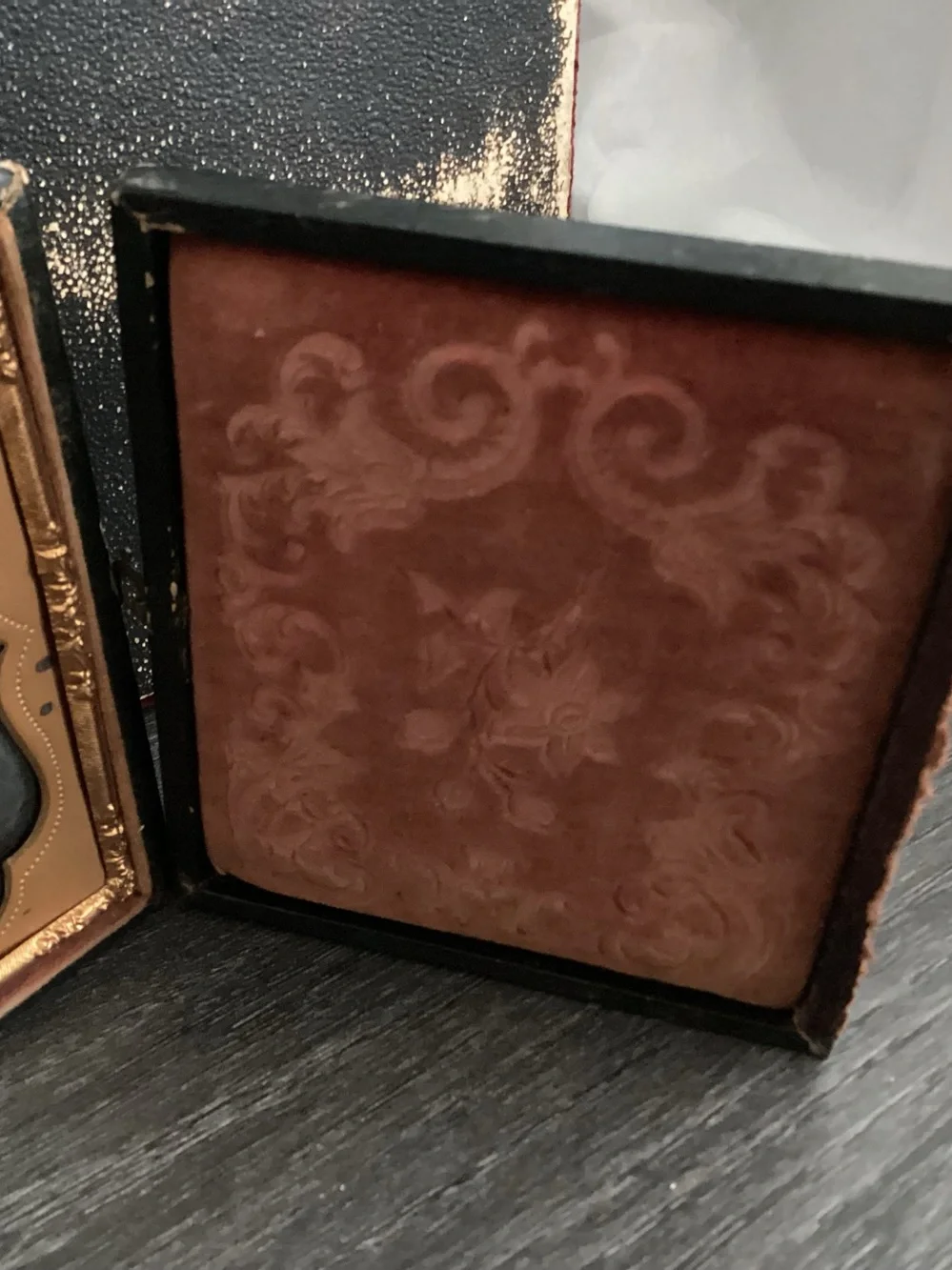 Antique Civil War Victorian Era Brass Daguerreotype photograph Mid-19th Century